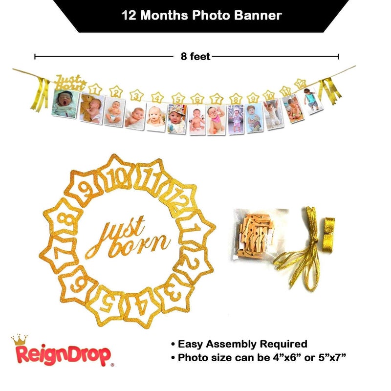 ReignDropBaby 1st Birthday Girl Decorations and Party Supplies 139 Pcs - First Birthday Banners, Balloons, 12 Months Milestones - Image 4